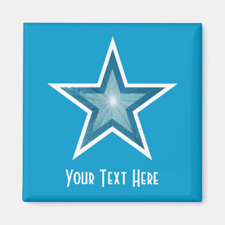 Blue Star fridge 'Your Text' magnet square blue
