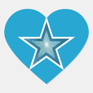 Blue Star heart sticker blue