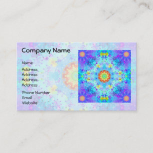 Blue Star Hippy Mandala Patterned Business Card