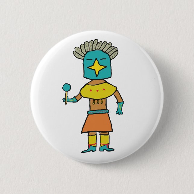 Blue Star Kachina 6 Cm Round Badge (Front)