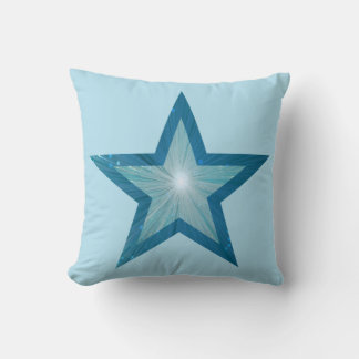 Blue Star large & small square pale blue Cushion
