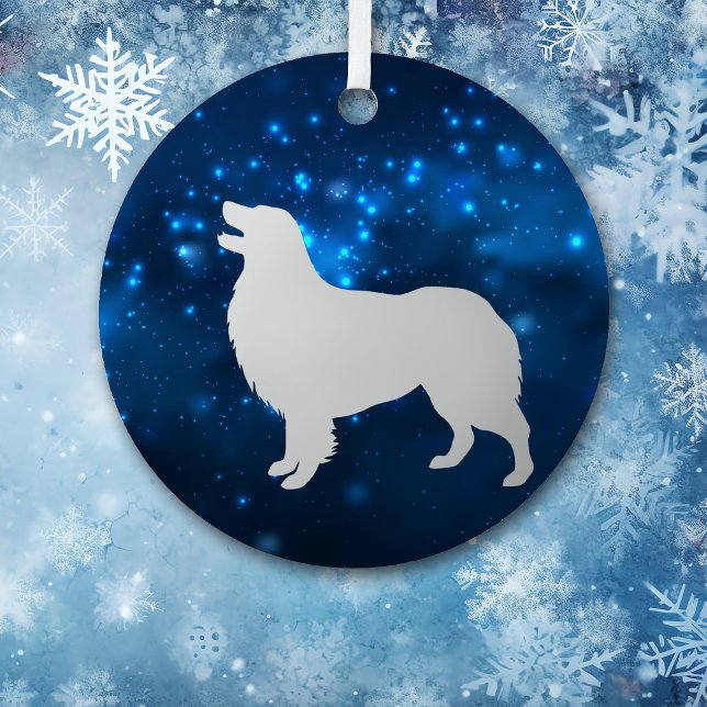 Blue Star Lights Australian Shepherd Christmas Metal Tree Decoration (Creator Uploaded)