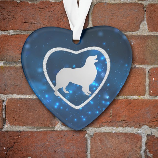 Blue Star Lights Australian Shepherd Dog Ornament (Creator Uploaded)
