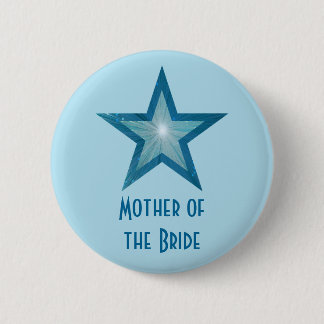 Blue Star 'Mother of the Bride' button blue