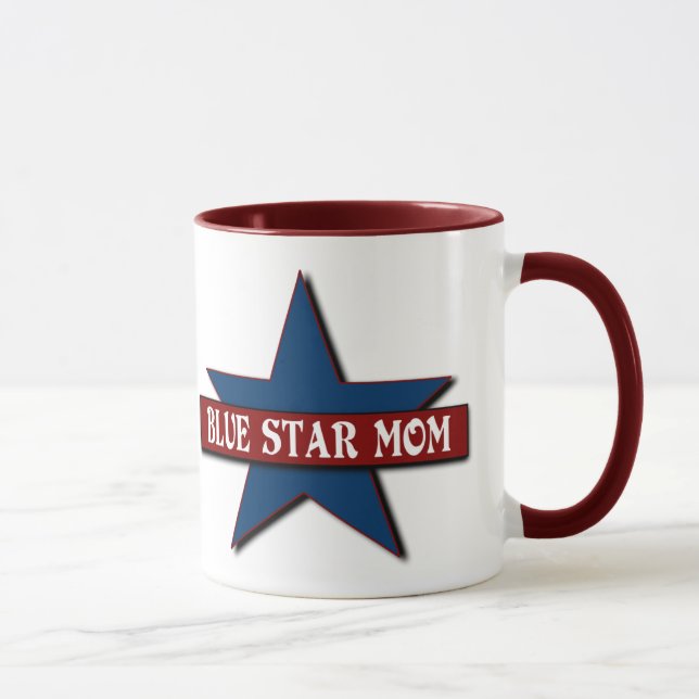 Blue Star Mum Military Family Mug (Right)