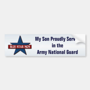 Blue Star Mum   Son in Army National Guard Bumper Sticker