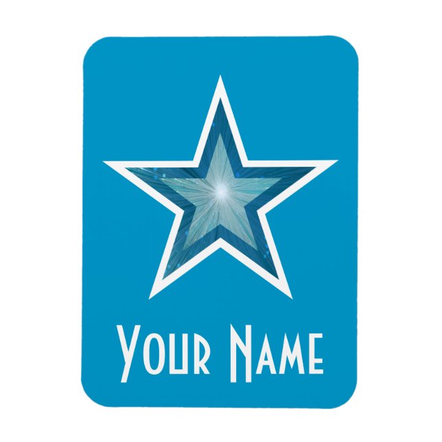 Blue Star 'Name' flexible magnet blue (Vertical)