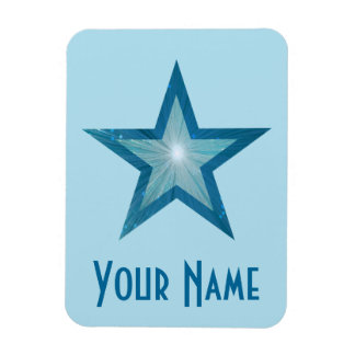 Blue Star 'Name' flexible magnet pale blue