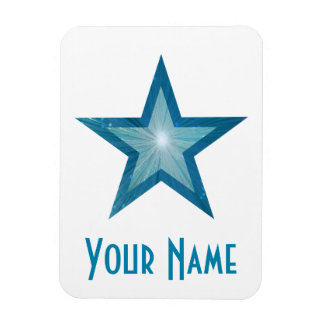 Blue Star 'Name' flexible magnet white