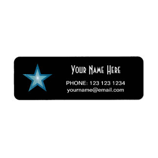 Blue Star 'Name' text label small black