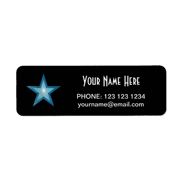 Blue Star 'Name' text label small black (Front)