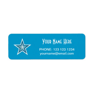 Blue Star 'Name' text label small blue