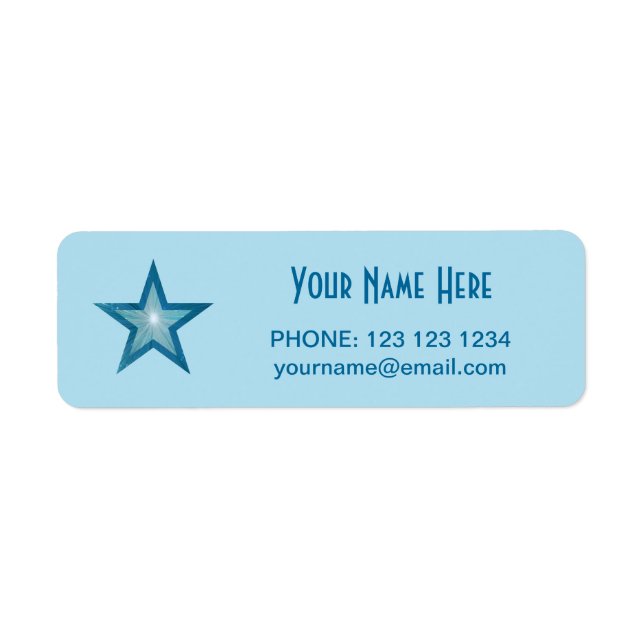 Blue Star 'Name' text small pale blue (Front)