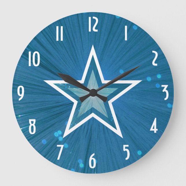 Blue Star 'Numbers' clock round (Front)