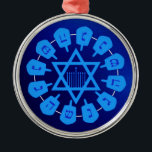 Blue Star Of David Hanukkah Metal Tree Decoration<br><div class="desc">*Customise with your choice of background colour.</div>