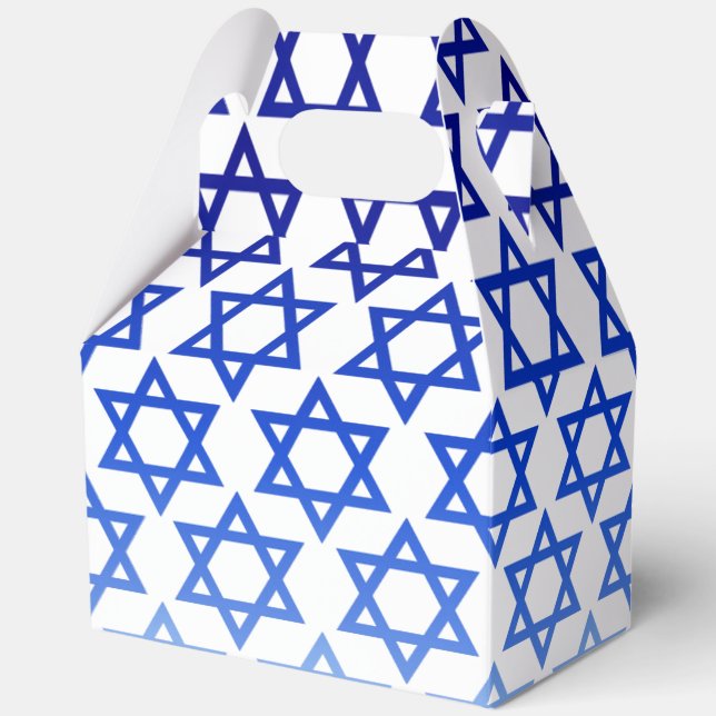 Blue Star of David Happy Hanukkah Favour Box (Front)