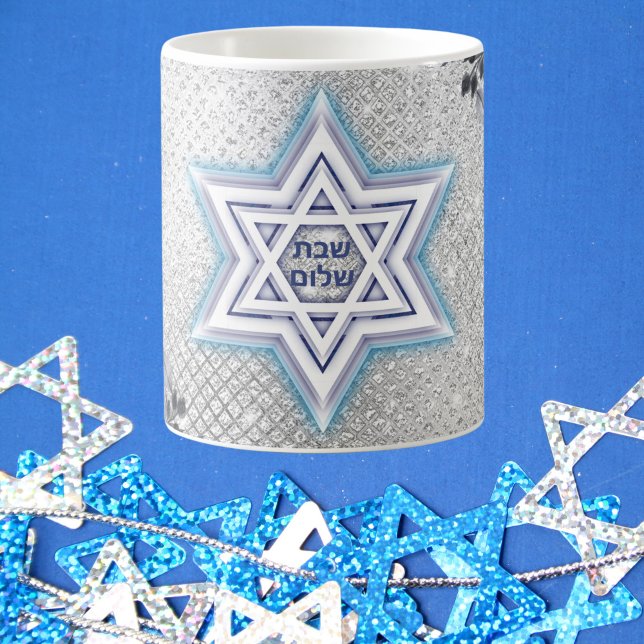 Blue Star of David, Jewish Gift Shabbat Shalom  Coffee Mug (Creator Uploaded)