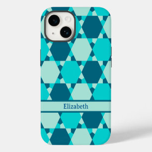 Blue Star of David Optical Illusion Pattern Name iPhone 14 Case
