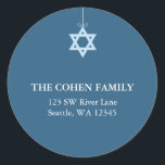 Blue Star Of David Return Address Labels<br><div class="desc">Light blue Star of David design. Customise with your information! Select the customise button to change the font style,  colour and size.</div>