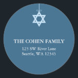 Blue Star Of David Return Address Labels<br><div class="desc">Light blue Star of David design. Customise with your information! Select the customise button to change the font style, colour and size.</div>
