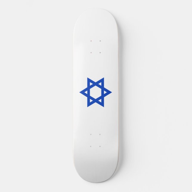 Blue Star of David Skateboard (Front)