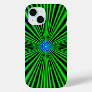 Blue Star on green Light iPhone 15 Case