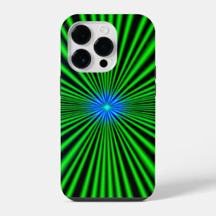 Blue Star on green Light iPhone 14 Pro Case