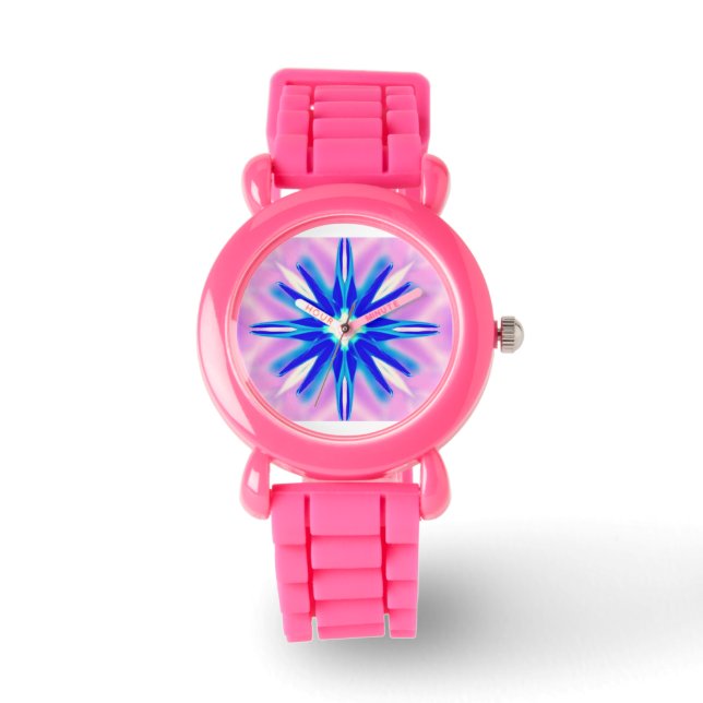 blue star on pink watch (Front)