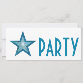 Blue Star 'PARTY' invitation white long