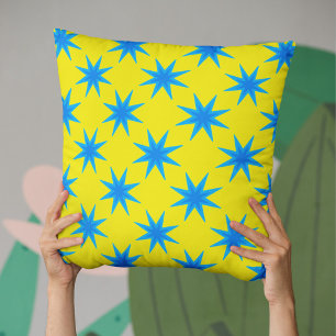 Blue Star Pattern Cushion