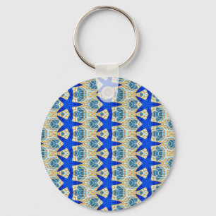 blue star pattern keychain