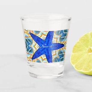 Blue star pattern Thunder_Cove Shot Glass