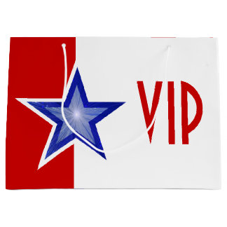 Blue Star Red print VIP gift bag large