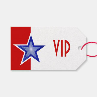 Blue Star Red print VIP gift tags