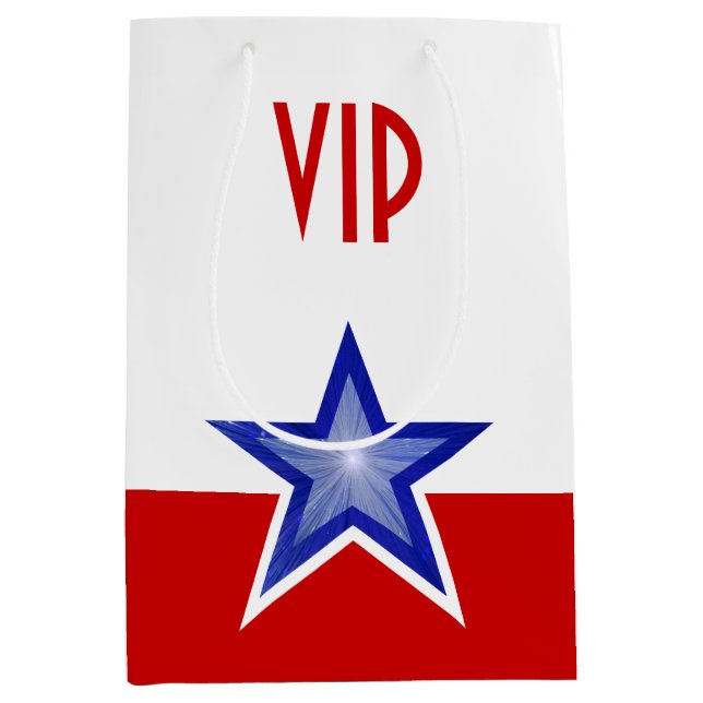 Blue Star Red print VIP medium Gift Bag (Front)