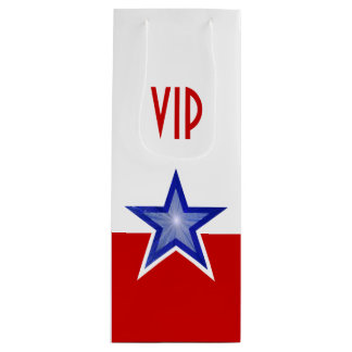 Blue Star Red print VIP wine Gift Bag