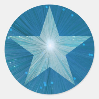 Blue Star round sticker