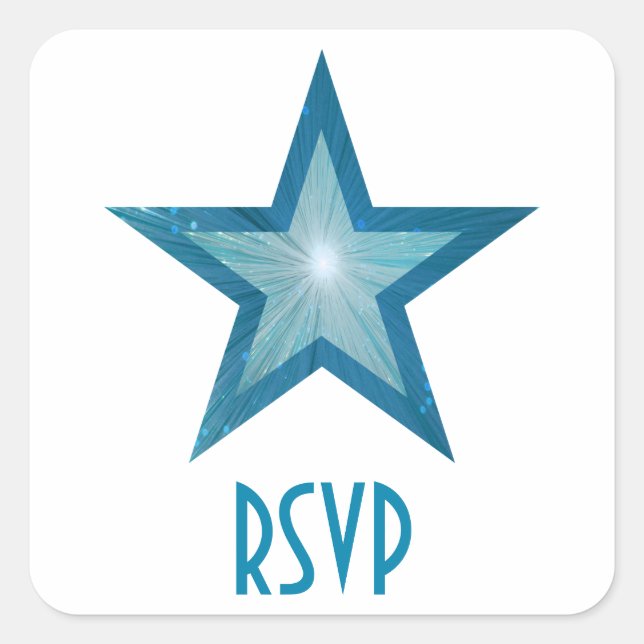 Blue Star RSVP square sticker white (Front)