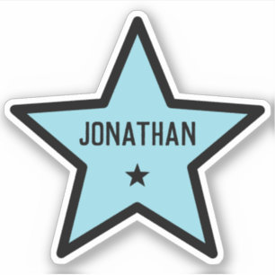 Blue Star Shape Outline Simple Cool Custom Name 