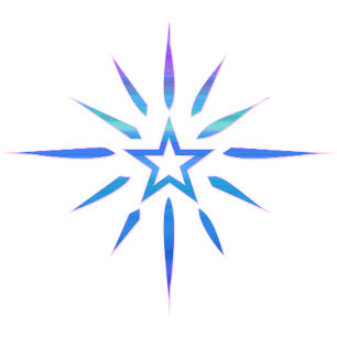 Blue Star Shine Minimalist Mug Glow Art