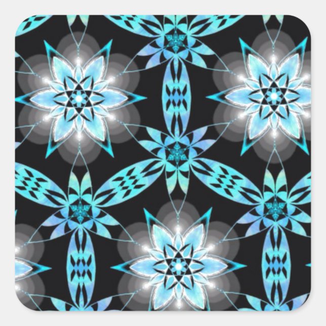 blue star square sticker (Front)