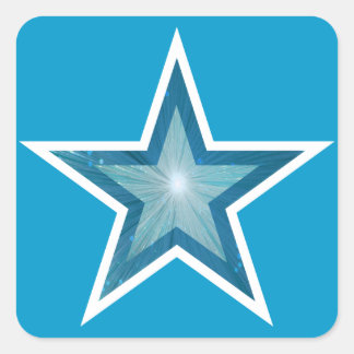 Blue Star square sticker blue