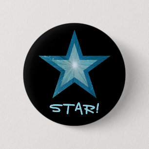 Blue Star 'STAR!' button black