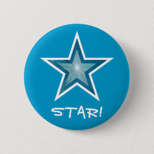 Blue Star 'STAR!' button blue