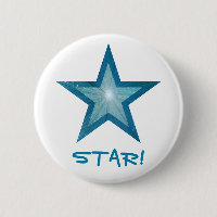 Blue Star 'STAR!' button white