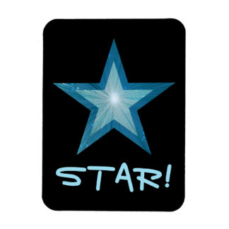Blue Star 'STAR!' flexible magnet black