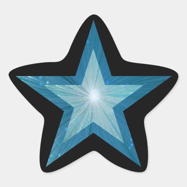 Blue Star star-shape sticker black (Front)