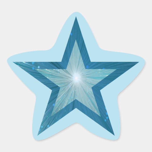 Blue Star star-shape sticker pale blue (Front)