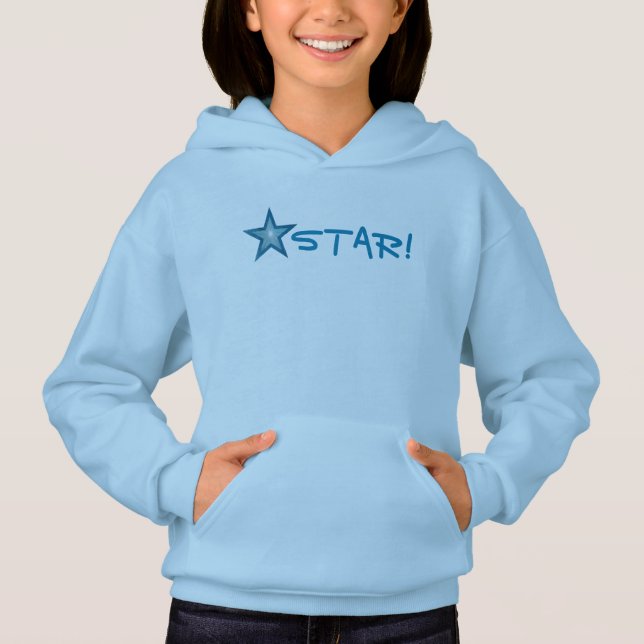 Blue Star 'STAR!' small star front  & back blue (Front)