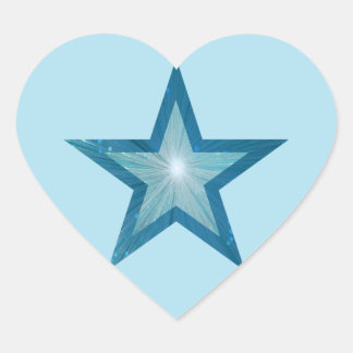 Blue Star sticker heart pale blue